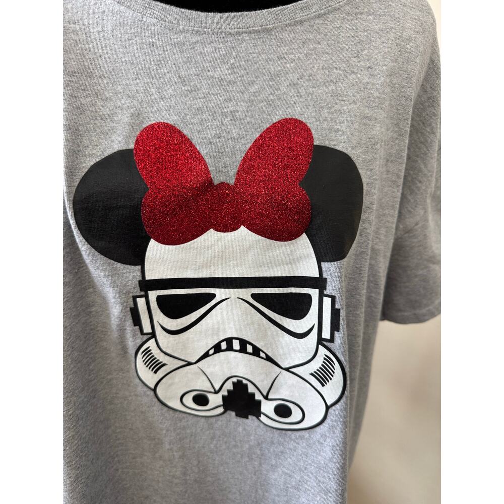 Disney Star Wars Stormtrooper Minnie Bow Graphic T Shirt Gray Gildan 3XL - Picture 2 of 10